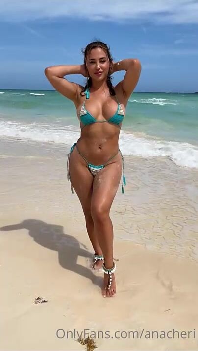 Ana Cheri Beach Bikini Striptease Onlyfans XXX Videos Leaked