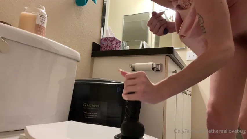 Ethereallovebug riding my big black dildo in my new bathroom i can t wait  for all the naughty content xxx onlyfans porn video - CamStreams.tv